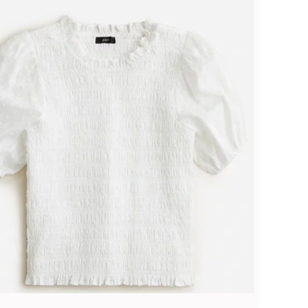 J. Crew White Textured Blouse